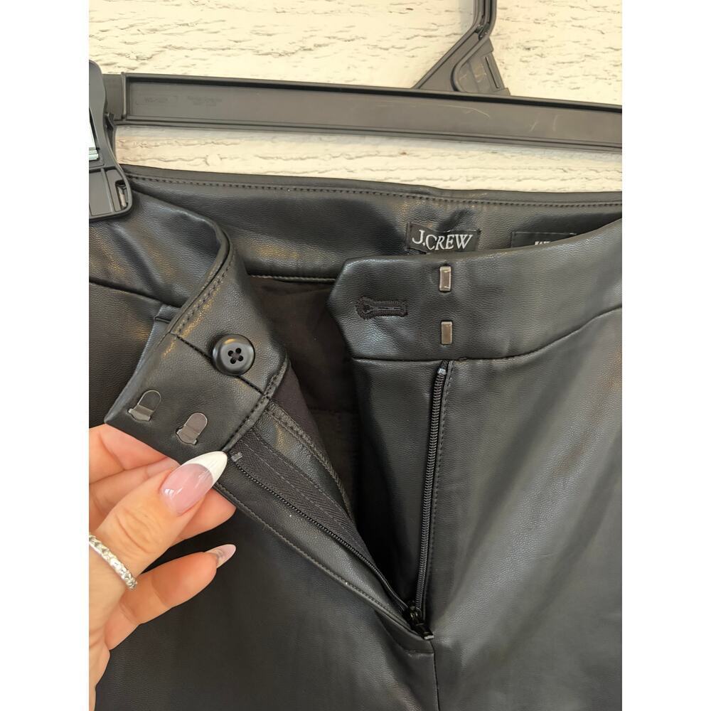 J.Crew Kate Black Faux Leather Pants Size 00 NWT Perfecting Pockets Slim Fit - Picture 6 of 11